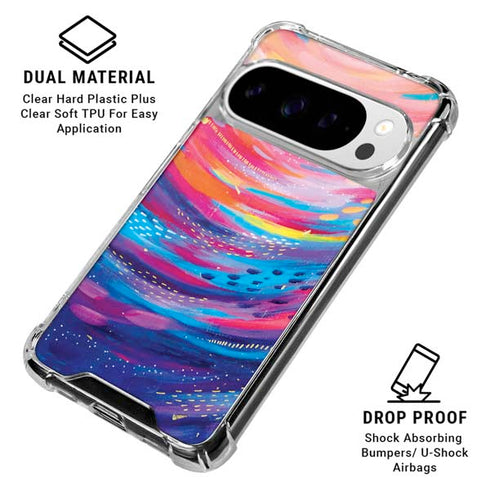 Rainbow Wave Brush Stroke by Etta Vee Google Pixel 10 Pro Clear Case